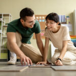 Couple looking for nodern interior design ideas